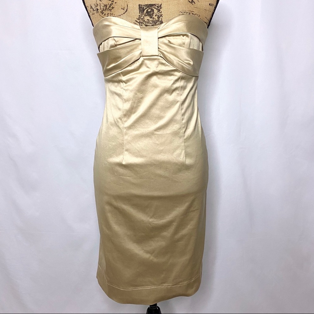 RED Valentino Gold Strapless Dress